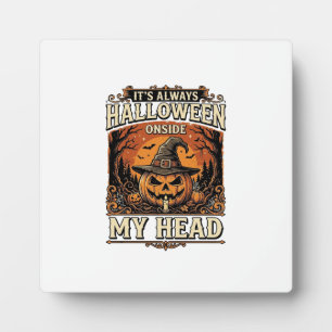 Oude Halloween Pompoen Heks Hoed Shirt Ontwerp_1 Fotoplaat