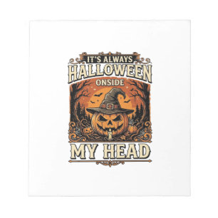 Oude Halloween Pompoen Heks Hoed Shirt Ontwerp_1 Notitieblok