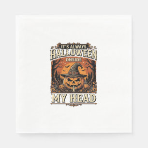 Oude Halloween Pompoen Heks Hoed Shirt Ontwerp_1 Servet