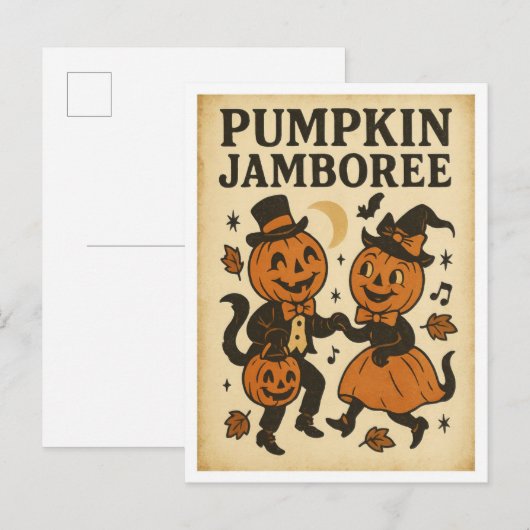 Oude Halloween Pompoen Jamboree Briefkaart (Voorkant / Achterkant)