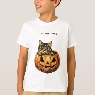 Oude Halloween Pompoen Kitty T-shirt