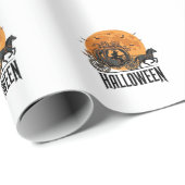 Oude Halloween Pompoen Koets Heks Ontwerp_1 Cadeaupapier (Rol Hoek)
