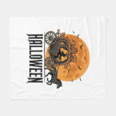 Oude Halloween Pompoen Koets Heks Ontwerp_1 Fleece Deken (Voorkant (Horizontaal))