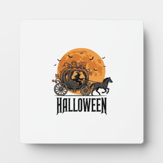 Oude Halloween Pompoen Koets Heks Ontwerp_1 Fotoplaat (Voorkant)