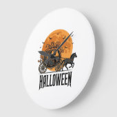 Oude Halloween Pompoen Koets Heks Ontwerp_1 Grote Klok (Hoek)