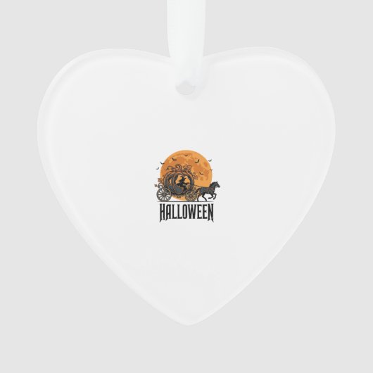 Oude Halloween Pompoen Koets Heks Ontwerp_1 Ornament (voorkant)