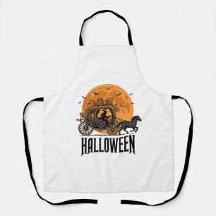 Oude Halloween Pompoen Koets Heks Ontwerp_1 Schort