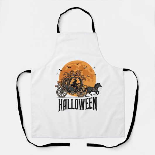 Oude Halloween Pompoen Koets Heks Ontwerp_1 Schort (Voorkant)