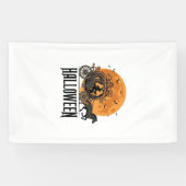 Oude Halloween Pompoen Koets Heks Ontwerp_1 Spandoek (Horizontaal)