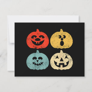 Oude Halloween Pompoen Vrouwen, Mannen, Kinderen, Feestdagenkaart