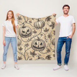 Oude Halloween Pompoen Wingerd Rank Patroon Fleece Deken