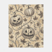 Oude Halloween Pompoen Wingerd Rank Patroon Fleece Deken (Voorkant)