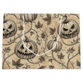 Oude Halloween Pompoen Wingerd Rank Patroon Groot Cadeauzakje (Voorkant)