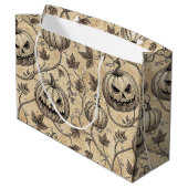 Oude Halloween Pompoen Wingerd Rank Patroon Groot Cadeauzakje (Achterkant Gekanteld)