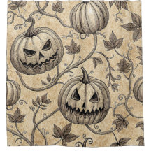 Oude Halloween Pompoen Wingerdpatroon