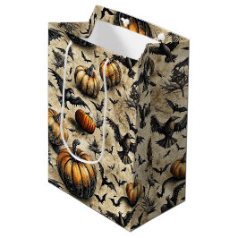 Oude Halloween Pompoenen Vleermuizen Kraaien Herfs Medium Cadeauzakje