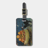 Oude Halloween Pompoenen Zwarte Kat Bagagelabel (Voorkant verticaal)