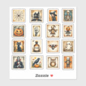 Oude Halloween Postzegel-achtige Sticker Set (Vel)