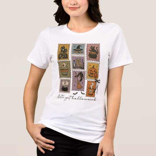 Oude Halloween-postzegel Tri-Blend Shirt (Voorkant)