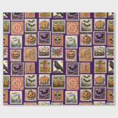 Oude Halloween-postzegels Inpakpapier (Vlak)