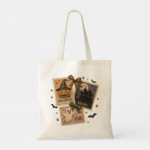 Oude Halloween-postzegercollage Tote Bag (Achterkant)