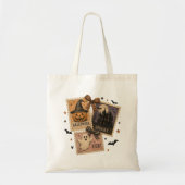 Oude Halloween-postzegercollage Tote Bag (Voorkant)