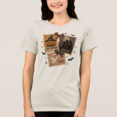 Oude Halloween-postzegercollage Tri-Blend Shirt (Voorkant)