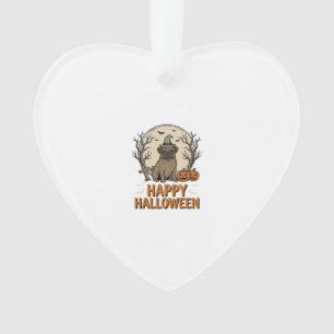 Oude Halloween Pug Hond Heksenhoed Shirt Ontwerp_1 Ornament