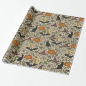 Oude Halloween-randversiering Cadeaupapier (Uitgerold)