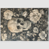 Oude Halloween Roos Gotische Skelet Decoupage  Tissuepapier (Voorkant)