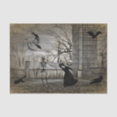 Oude Halloween-scène decoupage  Ephemera Tissuepapier (Voorkant)