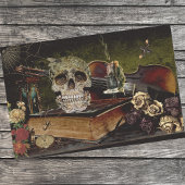 Oude Halloween-scène Decoupage Schedel Ephemera Tissuepapier