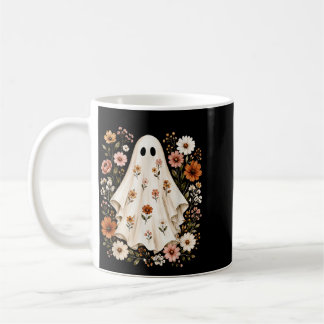 Oude Halloween schattig spookje wilde bloem herfst Koffiemok