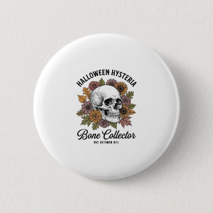 Oude Halloween Schedel Bot Collector Shirt Ontwerp Ronde Button 5,7 Cm