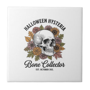 Oude Halloween Schedel Bot Collector Shirt Ontwerp Tegeltje