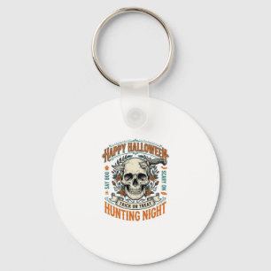 Oude Halloween Schedel Trick or Treat T-shirt ontw Sleutelhanger