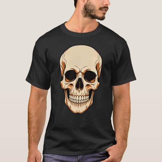 Oude Halloween Schedel Vectorontwerp T-shirt (Voorkant)