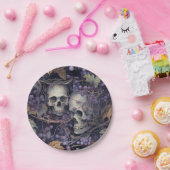 Oude Halloween Schedels Papieren Bordje (Feest)