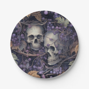 Oude Halloween Schedels Papieren Bordje