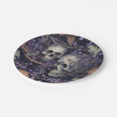 Oude Halloween Schedels Papieren Bordje (Gekanteld)