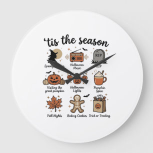 Oude Halloween Seizoen Checklist Shirt Ontwerp_1 Grote Klok