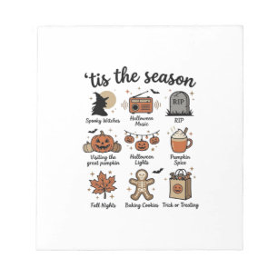 Oude Halloween Seizoen Checklist Shirt Ontwerp_1 Notitieblok