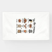 Oude Halloween Seizoen Checklist Shirt Ontwerp_1 Spandoek (Horizontaal)