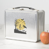 Oude Halloween Skelet Hond Maan Vector Design_ (In situ)