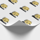 Oude Halloween Skelet Hond Maan Vector Design_ Cadeaupapier (Hoek)