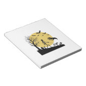 Oude Halloween Skelet Hond Maan Vector Design_ Notitieblok (Schuin)