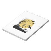 Oude Halloween Skelet Hond Maan Vector Design_ Notitieblok (Linkerzijde)