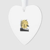 Oude Halloween Skelet Hond Maan Vector Design_ Ornament (voorkant)
