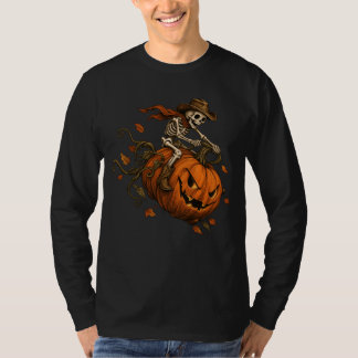 Oude Halloween Skelet Pompoen T-shirt
