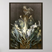 Oude Halloween, Skelet Violist en Geesten Poster (Voorkant)